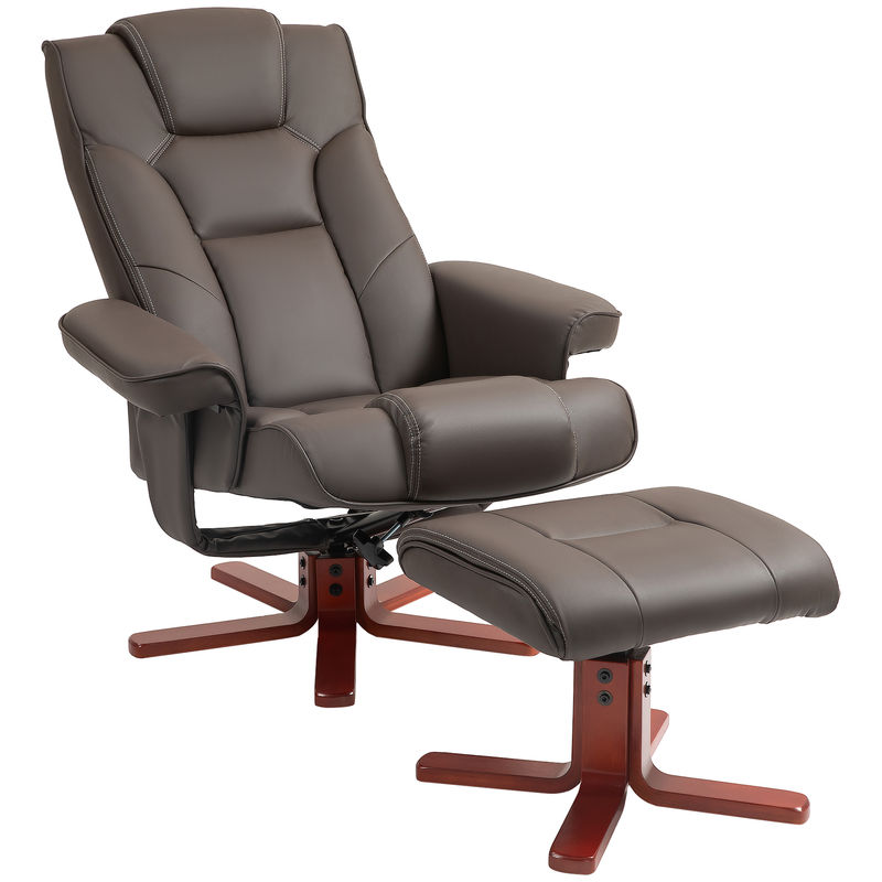 Sillón Reclinable PU, Madera HOMCOM, hogar - sofás y butacas