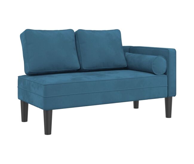 Vidaxl sofá diván con cojines terciopelo azul