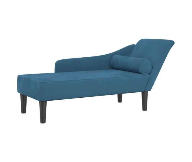 Vidaxl sofá diván con cojines terciopelo azul