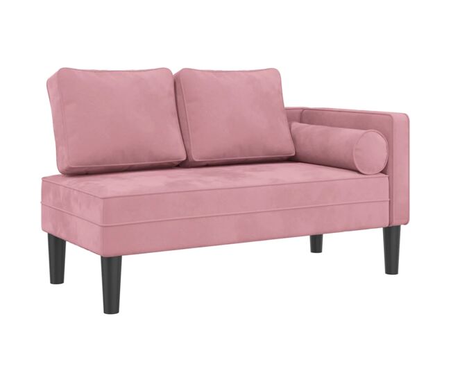 Vidaxl sofá diván con cojines terciopelo rosa