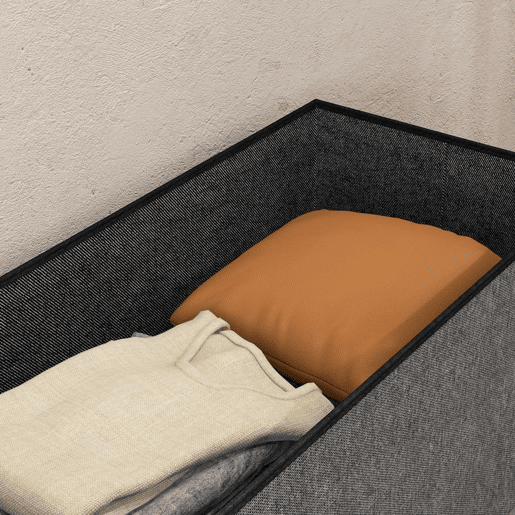 HOMCOM Baú de Armazenamento para Dormitório 84L Puff de Armazenamento Dobrável Estofado em Linho Sintético com Tampa para Sala de Estar 76x38x38 cm Cinza Escuro