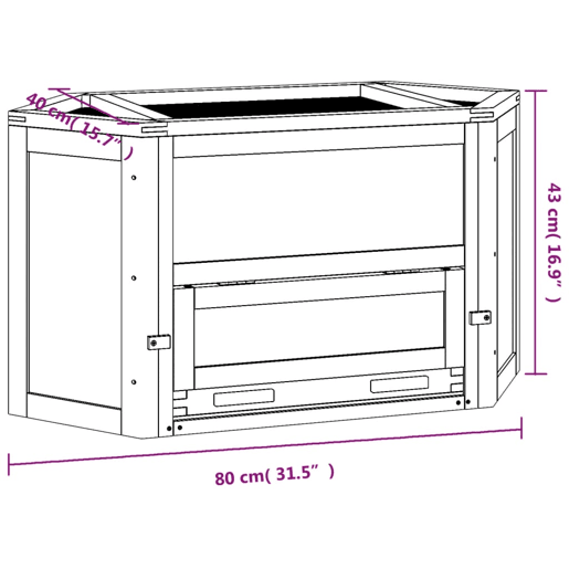 vidaXL Gaiola para hamster 80x40x43 cm madeira de abeto maciça vidaXL Gaiola para hamster 80x40x43 cm madeira de abeto maciça