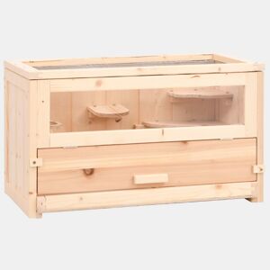 vidaXL Gaiola para hamster 60x30x35 cm madeira de abeto maciça