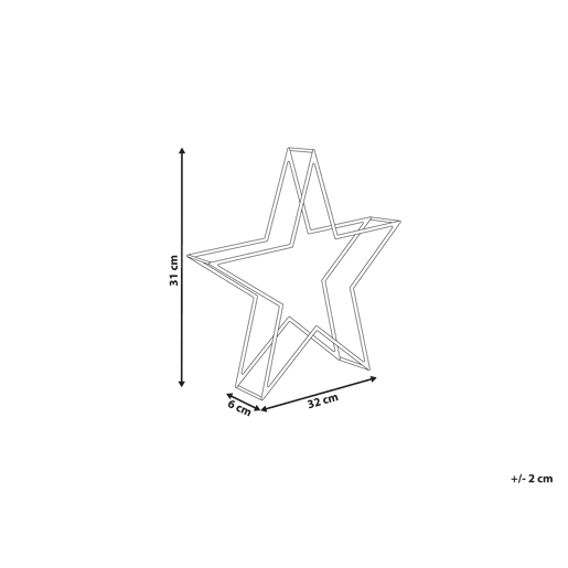 Decoração LED estrela branco 31 cm SIMO Decoração LED estrela branco 31 cm SIMO