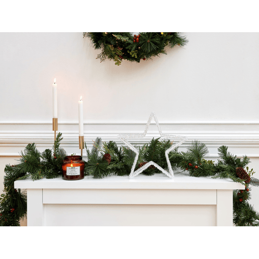 Decoração LED estrela branco 31 cm SIMO Decoração LED estrela branco 31 cm SIMO