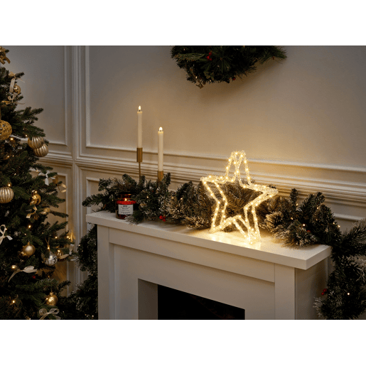 Decoração LED estrela branco 31 cm SIMO Decoração LED estrela branco 31 cm SIMO