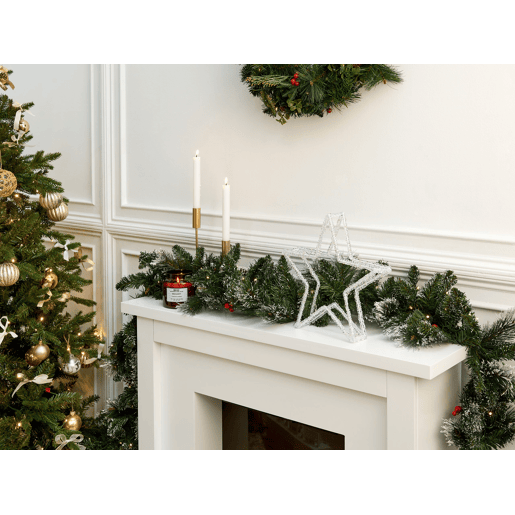 Decoração LED estrela branco 31 cm SIMO Decoração LED estrela branco 31 cm SIMO
