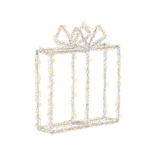 Decoração LED presente de Natal branco 25 cm KEMI Decoração LED presente de Natal branco 25 cm KEMI