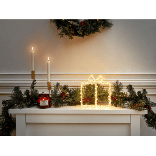 Decoração LED presente de Natal branco 25 cm KEMI Decoração LED presente de Natal branco 25 cm KEMI