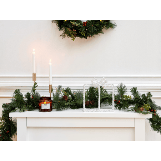 Decoração LED presente de Natal branco 25 cm KEMI Decoração LED presente de Natal branco 25 cm KEMI