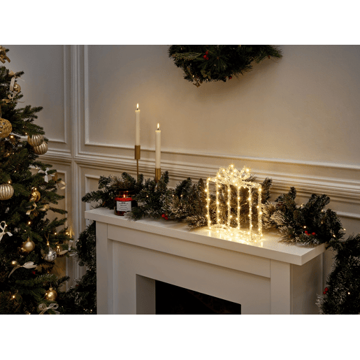 Decoração LED presente de Natal branco 25 cm KEMI Decoração LED presente de Natal branco 25 cm KEMI