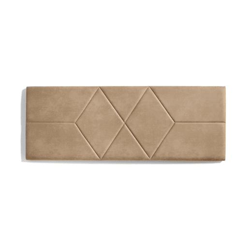 Cabeceira para cama 110 com estampa de dois diamantes, tecido resistente a manchas, 112 x 57 x 5 cm, bege claro.