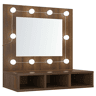 vidaXL Armário espelhado com LED 60x31,5x62 cm carvalho castanho