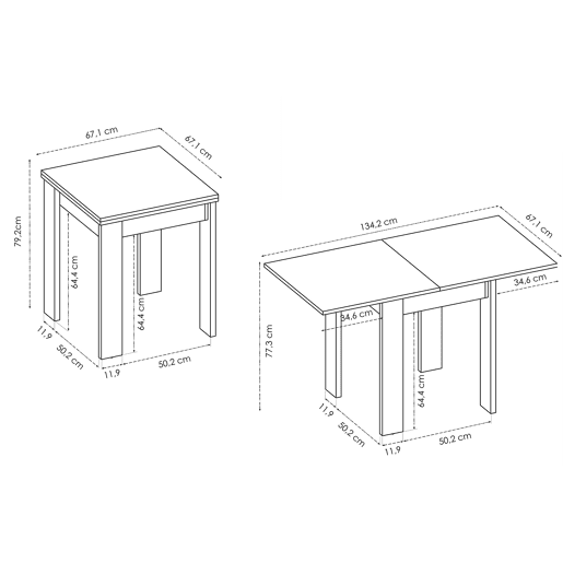 Bok uma mesa extensível de jantar ou cozinha.