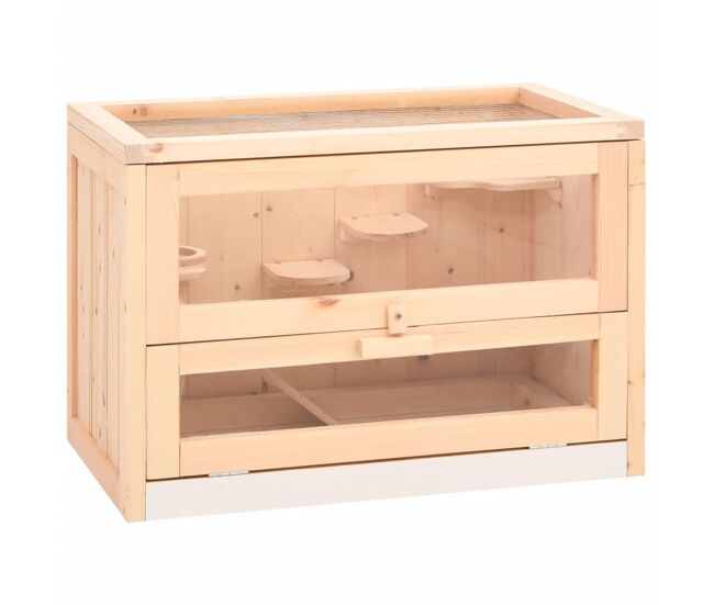 Vidaxl jaula para hámster madera maciza abeto 60x35,5x42 cm