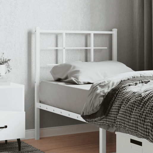 vidaXL Cabeceira de cama 75 cm metal branco vidaXL Cabeceira de cama 75 cm metal branco