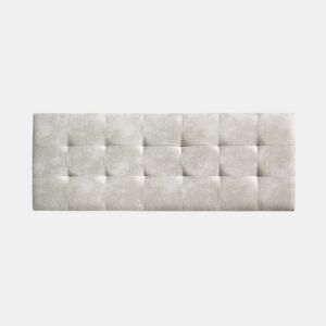 Cabeceira para cama 150, capitonê, xadrez, tecido resistente a manchas, 152x57x5cm, branco-creme