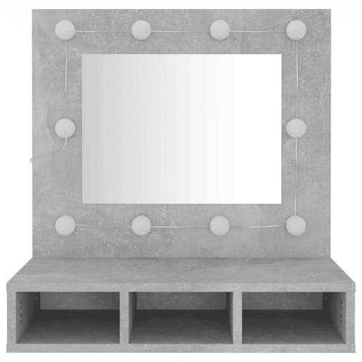 vidaXL Armário espelhado com LED 60x31,5x62 cm cinzento cimento vidaXL Armário espelhado com LED 60x31,5x62 cm cinzento cimento