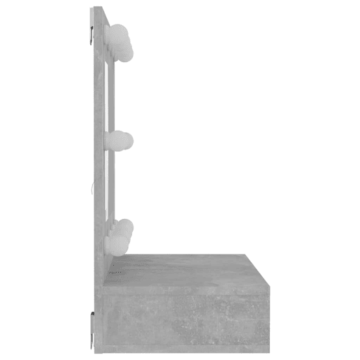 vidaXL Armário espelhado com LED 60x31,5x62 cm cinzento cimento vidaXL Armário espelhado com LED 60x31,5x62 cm cinzento cimento
