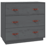vidaXL Mesa consola 80x40x75 cm madeira de pinho maciça cinza