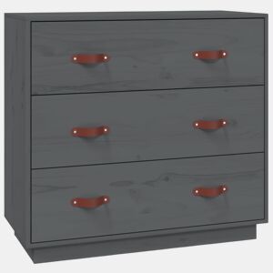 vidaXL Mesa consola 80x40x75 cm madeira de pinho maciça cinza