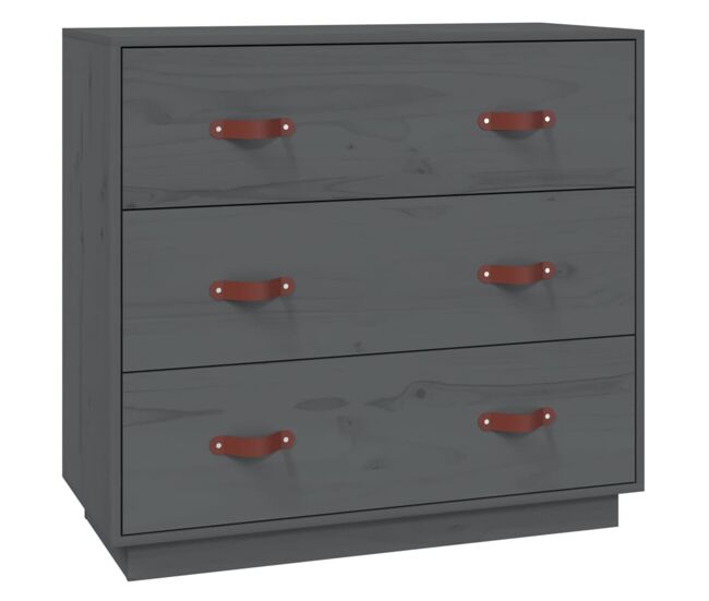 Vidaxl aparador madera maciza de pino gris 80x40x75 cm