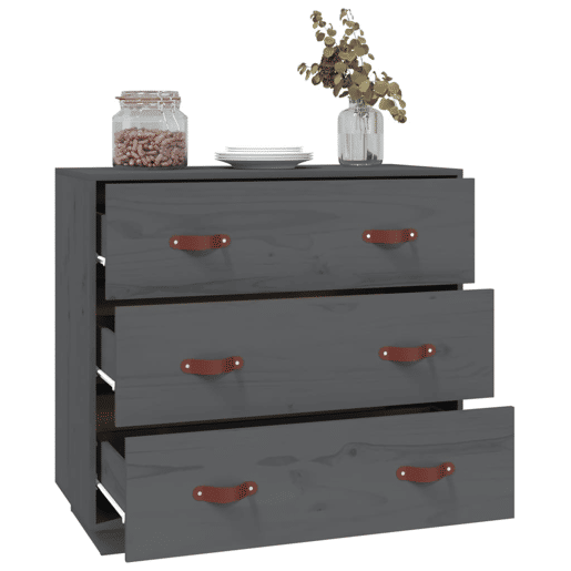 vidaXL Mesa consola 80x40x75 cm madeira de pinho maciça cinza vidaXL Mesa consola 80x40x75 cm madeira de pinho maciça cinza
