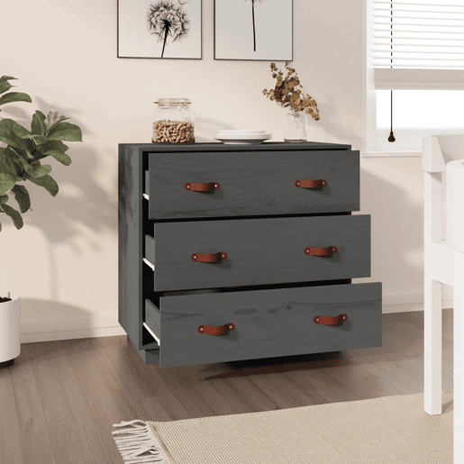 vidaXL Mesa consola 80x40x75 cm madeira de pinho maciça cinza vidaXL Mesa consola 80x40x75 cm madeira de pinho maciça cinza