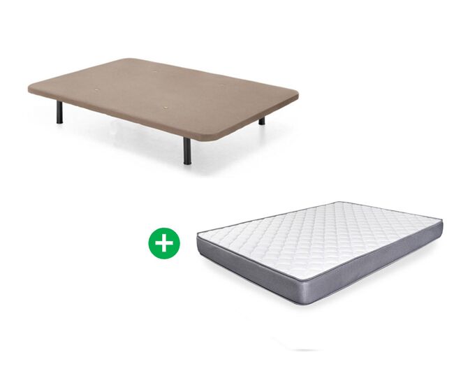 Somier base tapizada + colchon basic (90, 105, 135 y 150cm)