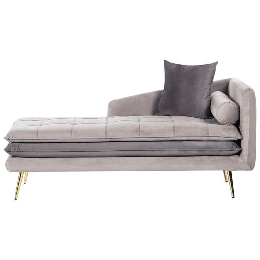Beliani Chaise longue à direita Veludo GONESSE