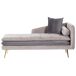 Beliani Chaise longue derecho Terciopelo GONESSE Beliani Chaise longue derecho Terciopelo GONESSE Gris