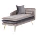 Beliani Chaise longue derecho Terciopelo GONESSE Beliani Chaise longue derecho Terciopelo GONESSE Gris