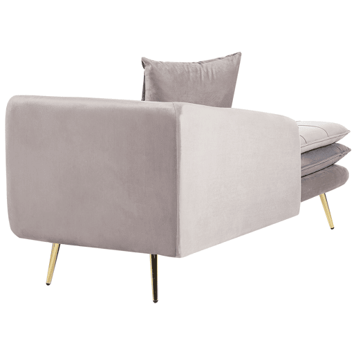 Beliani Chaise longue à direita Veludo GONESSE