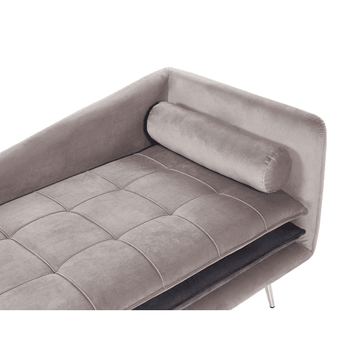 Beliani Chaise longue à direita Veludo GONESSE