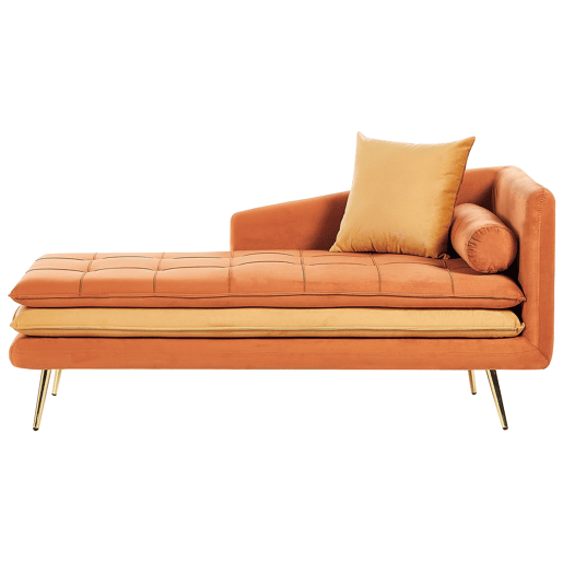 Beliani Chaise longue à direita Veludo GONESSE