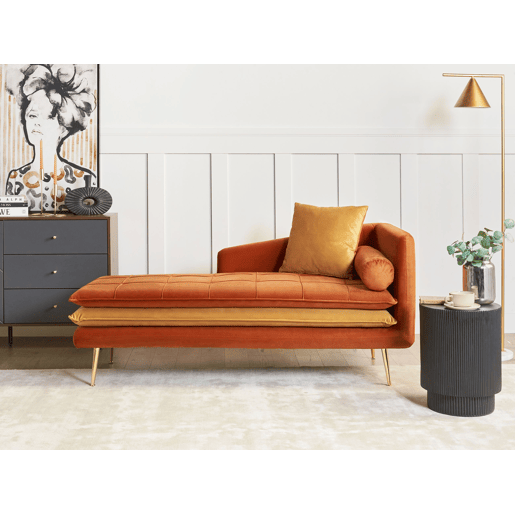 Beliani Chaise longue à direita Veludo GONESSE
