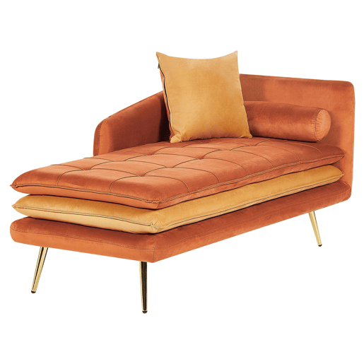 Beliani Chaise longue à direita Veludo GONESSE