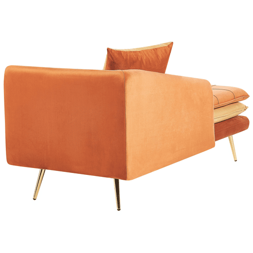 Beliani Chaise longue à direita Veludo GONESSE