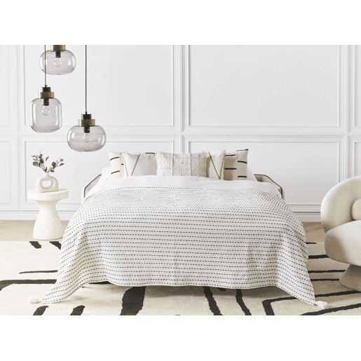 Sofá-cama ISHOJ Tecido Creme claro 2 lugares