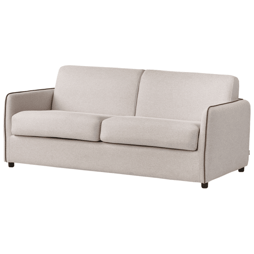 Sofá-cama ISHOJ Tecido Creme claro 2 lugares