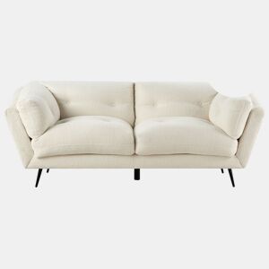 Sofá LENVIK Bouclé Branco 3 lugares