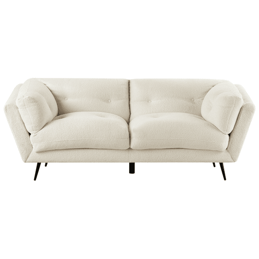 Sofá LENVIK Bouclé Branco 3 lugares Sofá LENVIK Bouclé Branco 3 lugares