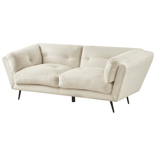 Sofá LENVIK Bouclé Branco 3 lugares Sofá LENVIK Bouclé Branco 3 lugares