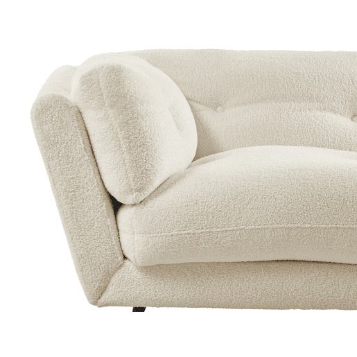 Sofá LENVIK Bouclé Branco 3 lugares Sofá LENVIK Bouclé Branco 3 lugares