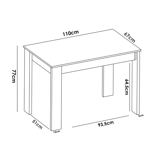 Mesa Fixa de Jantar ou Cozinha Aspen x.