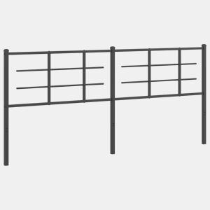 vidaXL Cabeceira de cama 193 cm metal preto