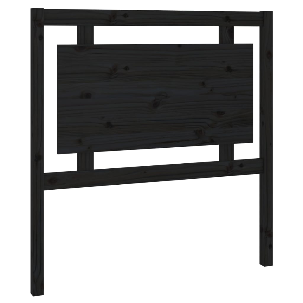 vidaxl cabecero de cama madera maciza de pino negro 955x4x100 cm