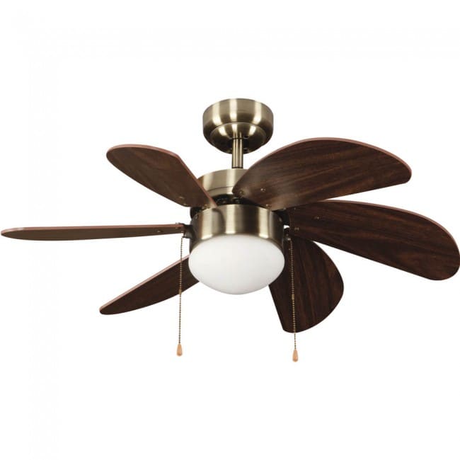 Ventilador de techo con luz Basic Cristal - MDF - Metal Moderno