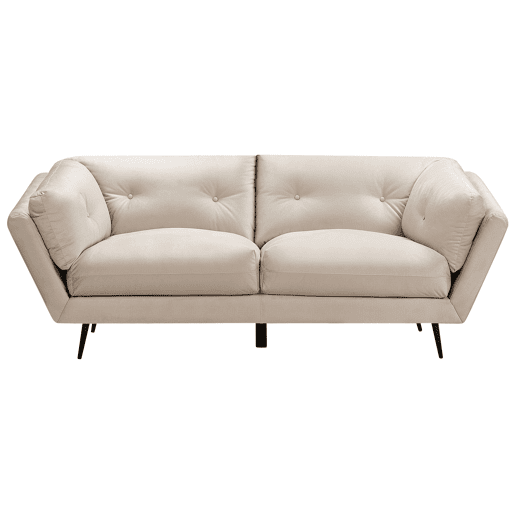 Sofá LENVIK Veludo Creme 3 lugares