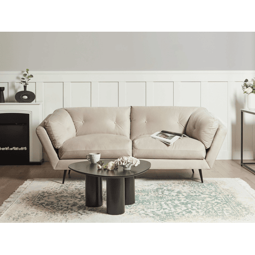 Sofá LENVIK Veludo Creme 3 lugares